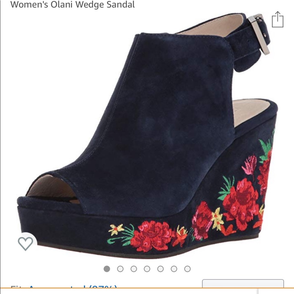 Worn once! Kenneth Cole wedges. Navy.